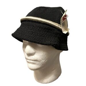 Sideout Knit Bucket Hat Black One Size Grunge Skater Surf Y2K Cap